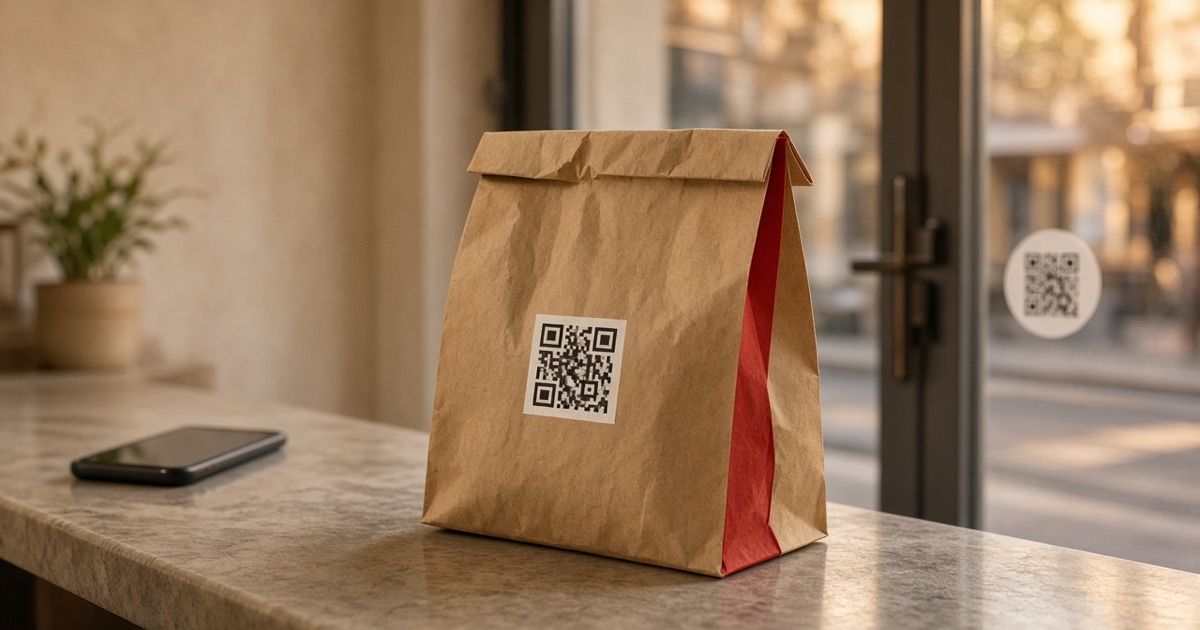 The QR is not only on the table: door, bag, and Instagram